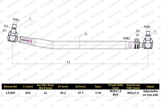 Gasfeder, Koffer-/Laderaum hinten MONROE ML5785 Bild Gasfeder, Koffer-/Laderaum hinten MONROE ML5785