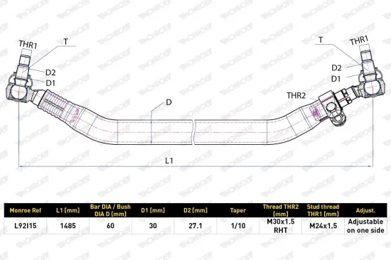 Gasfeder, Koffer-/Laderaum hinten MONROE ML5785 Bild Gasfeder, Koffer-/Laderaum hinten MONROE ML5785