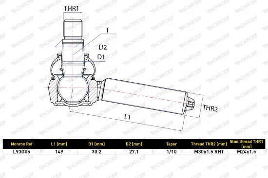 Winkelgelenk, Lenkschubstange MONROE L93G05 Bild Winkelgelenk, Lenkschubstange MONROE L93G05