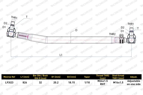 Lenkstange MONROE L93I23 Bild Lenkstange MONROE L93I23