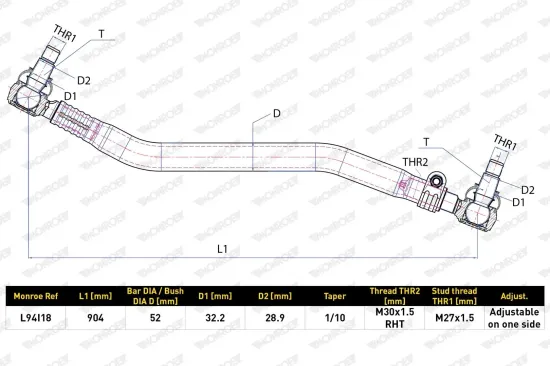 Lenkstange MONROE L94I18 Bild Lenkstange MONROE L94I18