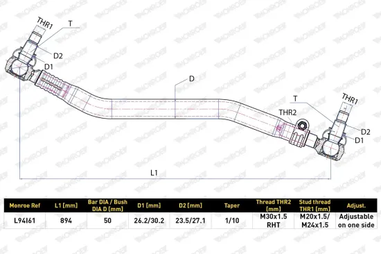 Lenkstange MONROE L94I61 Bild Lenkstange MONROE L94I61