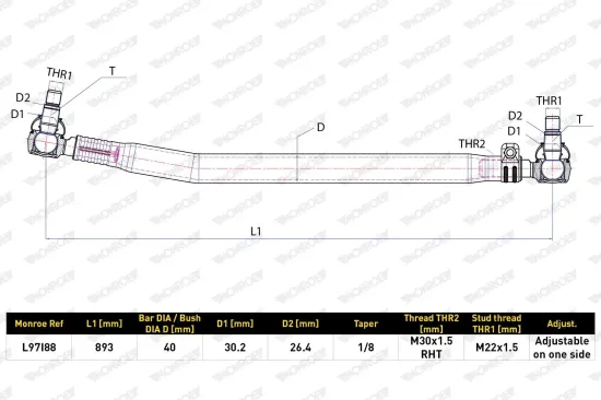 Gasfeder, Koffer-/Laderaum hinten MONROE ML5889 Bild Gasfeder, Koffer-/Laderaum hinten MONROE ML5889
