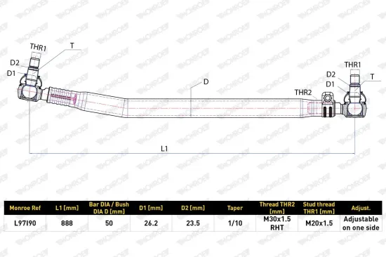 Gasfeder, Koffer-/Laderaum hinten MONROE ML5889 Bild Gasfeder, Koffer-/Laderaum hinten MONROE ML5889