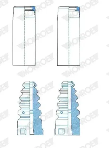 Staubschutzsatz, Stoßdämpfer Hinterachse MONROE PK502 Bild Staubschutzsatz, Stoßdämpfer Hinterachse MONROE PK502