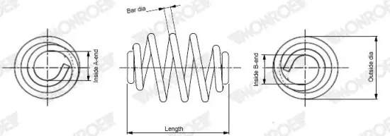 Fahrwerksfeder Hinterachse MONROE SN3409 Bild Fahrwerksfeder Hinterachse MONROE SN3409
