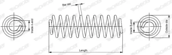 Fahrwerksfeder Vorderachse MONROE SP0052 Bild Fahrwerksfeder Vorderachse MONROE SP0052