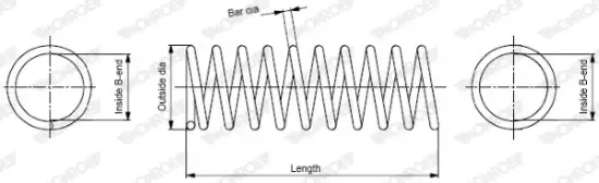 Fahrwerksfeder Hinterachse MONROE SP0587 Bild Fahrwerksfeder Hinterachse MONROE SP0587