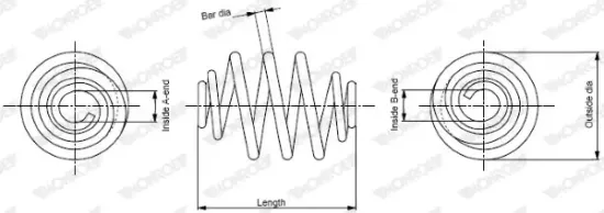 Fahrwerksfeder Hinterachse MONROE SP3455 Bild Fahrwerksfeder Hinterachse MONROE SP3455