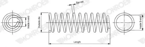 Fahrwerksfeder Hinterachse MONROE SP3601 Bild Fahrwerksfeder Hinterachse MONROE SP3601