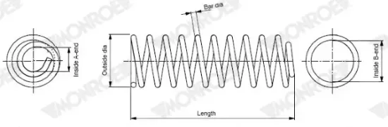 Fahrwerksfeder Vorderachse MONROE SP4108 Bild Fahrwerksfeder Vorderachse MONROE SP4108