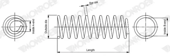 Fahrwerksfeder Vorderachse MONROE SP4388 Bild Fahrwerksfeder Vorderachse MONROE SP4388