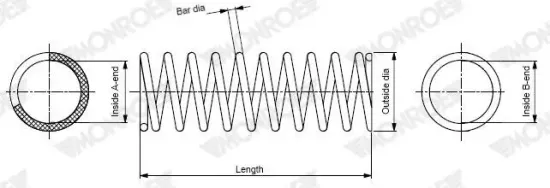 Fahrwerksfeder Vorderachse MONROE SP4938 Bild Fahrwerksfeder Vorderachse MONROE SP4938