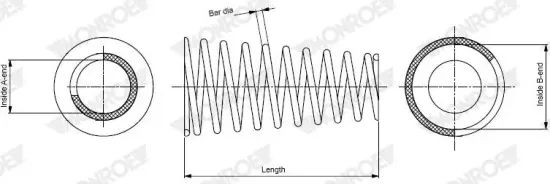 Fahrwerksfeder Hinterachse links Hinterachse rechts MONROE SP4952 Bild Fahrwerksfeder Hinterachse links Hinterachse rechts MONROE SP4952