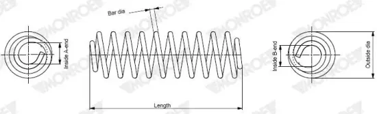 Gasfeder, Koffer-/Laderaum hinten MONROE ML5459 Bild Gasfeder, Koffer-/Laderaum hinten MONROE ML5459