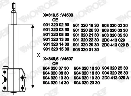 Stoßdämpfer MONROE V4503 Bild Stoßdämpfer MONROE V4503