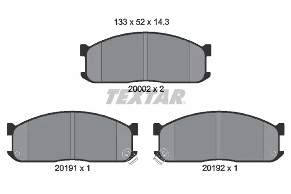 Bremsbelagsatz, Scheibenbremse Vorderachse TEXTAR 2000201