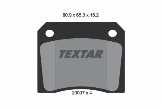Bremsbelagsatz, Scheibenbremse Hinterachse TEXTAR 2000702 Bild Bremsbelagsatz, Scheibenbremse Hinterachse TEXTAR 2000702