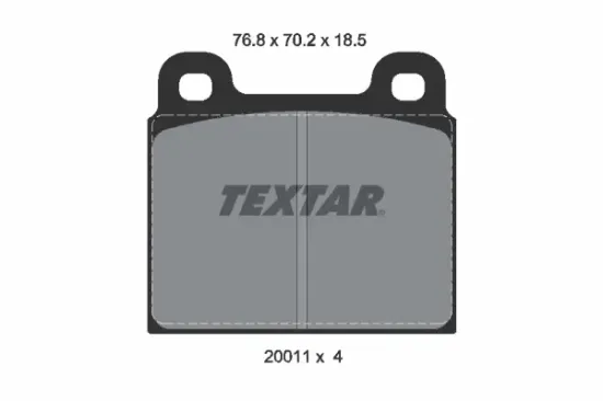 Bremsbelagsatz, Scheibenbremse Vorderachse TEXTAR 2001108 Bild Bremsbelagsatz, Scheibenbremse Vorderachse TEXTAR 2001108