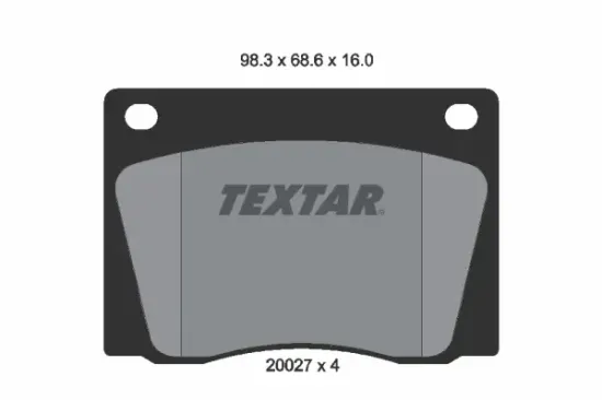 Bremsbelagsatz, Scheibenbremse Vorderachse TEXTAR 2002701 Bild Bremsbelagsatz, Scheibenbremse Vorderachse TEXTAR 2002701