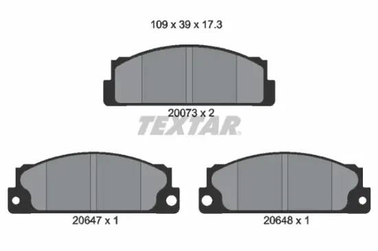Bremsbelagsatz, Scheibenbremse Vorderachse TEXTAR 2007306 Bild Bremsbelagsatz, Scheibenbremse Vorderachse TEXTAR 2007306