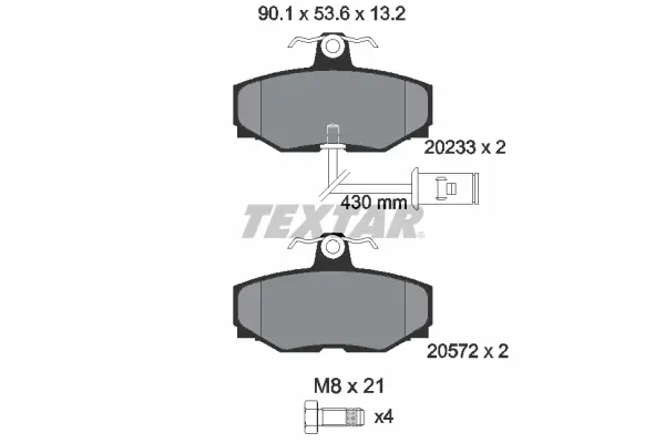 Bremsbelagsatz, Scheibenbremse Hinterachse TEXTAR 2023301