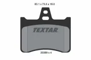 Bremsbelagsatz, Scheibenbremse Hinterachse TEXTAR 2038902