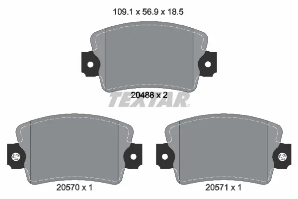 Bremsbelagsatz, Scheibenbremse Vorderachse TEXTAR 2048802