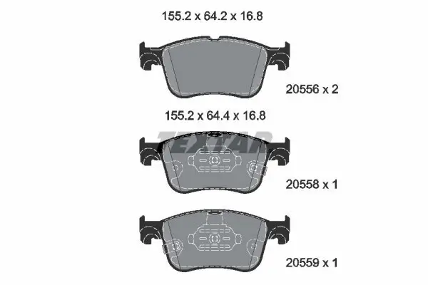 Bremsbelagsatz, Scheibenbremse TEXTAR 2055601