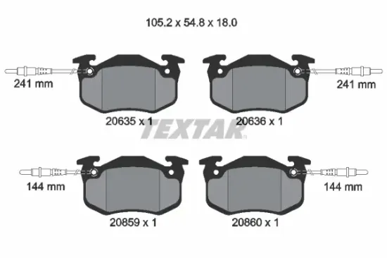 Bremsbelagsatz, Scheibenbremse TEXTAR 2063503 Bild Bremsbelagsatz, Scheibenbremse TEXTAR 2063503