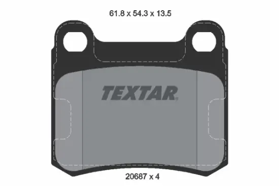 Bremsbelagsatz, Scheibenbremse Hinterachse TEXTAR 2068703 Bild Bremsbelagsatz, Scheibenbremse Hinterachse TEXTAR 2068703