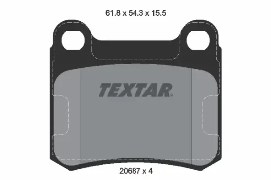 Bremsbelagsatz, Scheibenbremse Hinterachse TEXTAR 2068701 Bild Bremsbelagsatz, Scheibenbremse Hinterachse TEXTAR 2068701