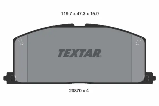 Bremsbelagsatz, Scheibenbremse Vorderachse TEXTAR 2087001 Bild Bremsbelagsatz, Scheibenbremse Vorderachse TEXTAR 2087001
