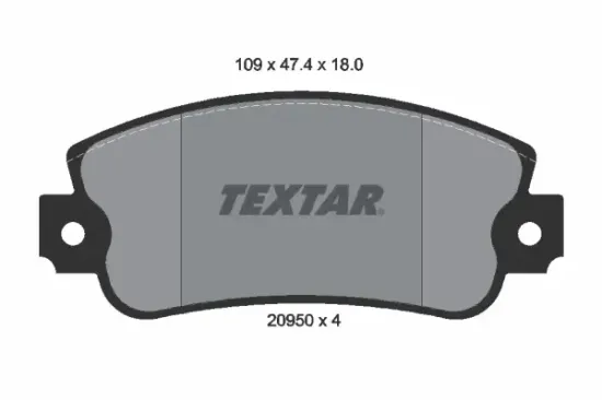 Bremsbelagsatz, Scheibenbremse Vorderachse TEXTAR 2095005 Bild Bremsbelagsatz, Scheibenbremse Vorderachse TEXTAR 2095005