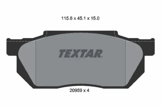 Bremsbelagsatz, Scheibenbremse Vorderachse TEXTAR 2095901 Bild Bremsbelagsatz, Scheibenbremse Vorderachse TEXTAR 2095901