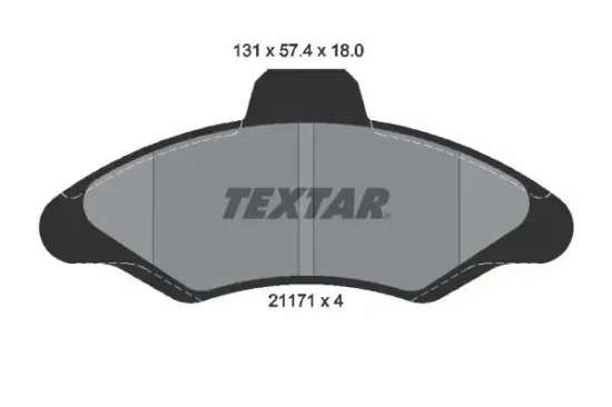 Bremsbelagsatz, Scheibenbremse Vorderachse TEXTAR 2117105 Bild Bremsbelagsatz, Scheibenbremse Vorderachse TEXTAR 2117105