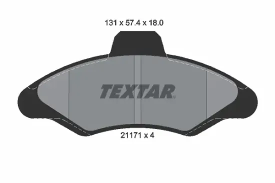 Bremsbelagsatz, Scheibenbremse Vorderachse TEXTAR 2117105 Bild Bremsbelagsatz, Scheibenbremse Vorderachse TEXTAR 2117105