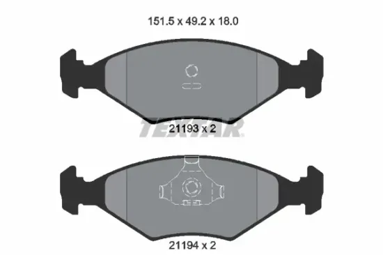 Bremsbelagsatz, Scheibenbremse Vorderachse TEXTAR 2119301 Bild Bremsbelagsatz, Scheibenbremse Vorderachse TEXTAR 2119301