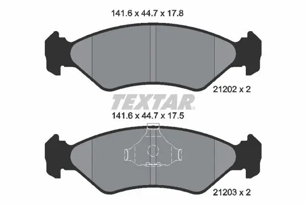 Bremsbelagsatz, Scheibenbremse TEXTAR 2120203 Bild Bremsbelagsatz, Scheibenbremse TEXTAR 2120203