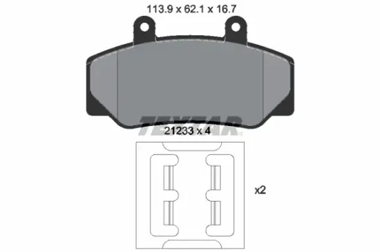 Bremsbelagsatz, Scheibenbremse Vorderachse TEXTAR 2123302 Bild Bremsbelagsatz, Scheibenbremse Vorderachse TEXTAR 2123302