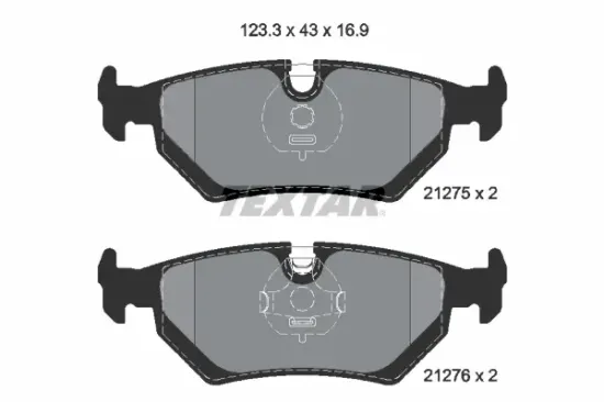 Bremsbelagsatz, Scheibenbremse Hinterachse TEXTAR 2127504 Bild Bremsbelagsatz, Scheibenbremse Hinterachse TEXTAR 2127504