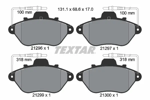 Bremsbelagsatz, Scheibenbremse Vorderachse TEXTAR 2129603