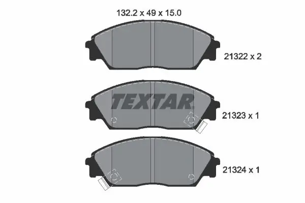 Bremsbelagsatz, Scheibenbremse TEXTAR 2132201 Bild Bremsbelagsatz, Scheibenbremse TEXTAR 2132201