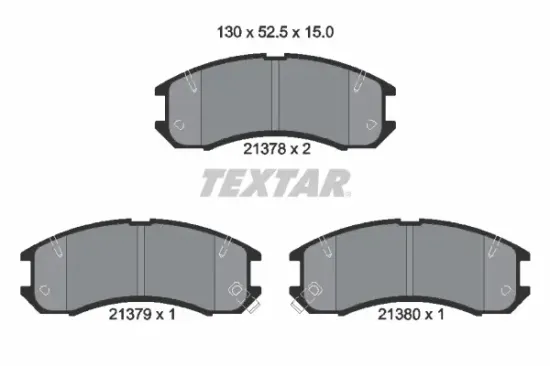 Bremsbelagsatz, Scheibenbremse Vorderachse TEXTAR 2137801 Bild Bremsbelagsatz, Scheibenbremse Vorderachse TEXTAR 2137801