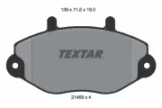 Bremsbelagsatz, Scheibenbremse Vorderachse TEXTAR 2146901