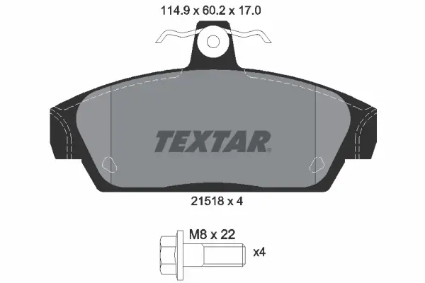 Bremsbelagsatz, Scheibenbremse Vorderachse TEXTAR 2151801