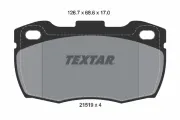 Bremsbelagsatz, Scheibenbremse Vorderachse TEXTAR 2151902