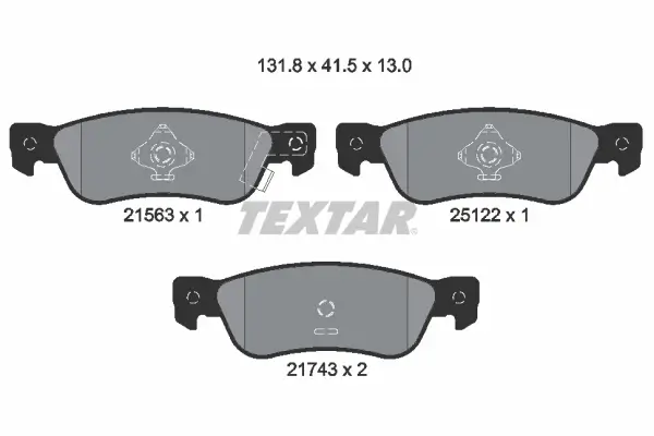 Bremsbelagsatz, Scheibenbremse Hinterachse TEXTAR 2156301
