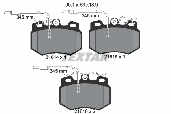 Bremsbelagsatz, Scheibenbremse Vorderachse TEXTAR 2161403