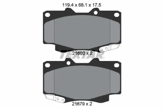 Bremsbelagsatz, Scheibenbremse Vorderachse TEXTAR 2168003 Bild Bremsbelagsatz, Scheibenbremse Vorderachse TEXTAR 2168003